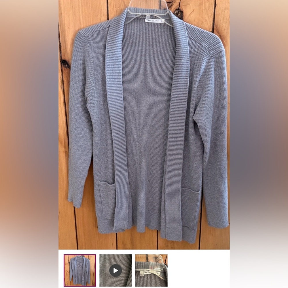 Staccato Women's Gray Cardigan Sweater